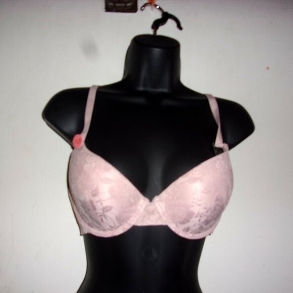 Youmita Peach Whip Lace Demi 36B Bra & Coordinating Medium Seamless Panty NWT - Picture 2 of 10